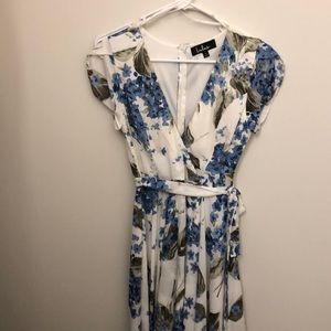 Blue Floral High-Low Maxi